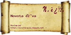 Novota Éva névjegykártya